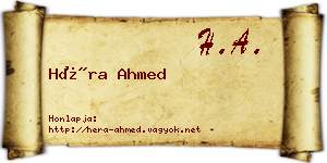 Héra Ahmed névjegykártya